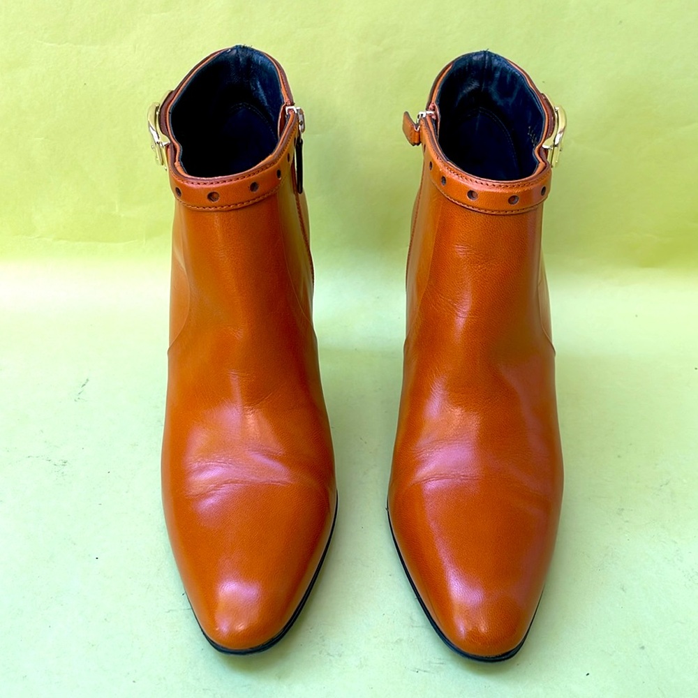 Vintage bright caramel/gold Gucci all leather booties with dust bag - Picture 8 of 15